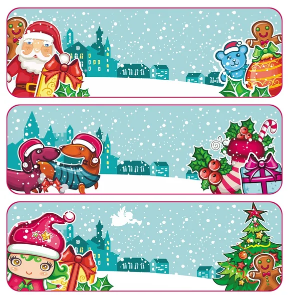 Festive Christmas banners — Stock Vector