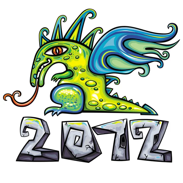 龙，象征新的一年 2012 — 图库矢量图片