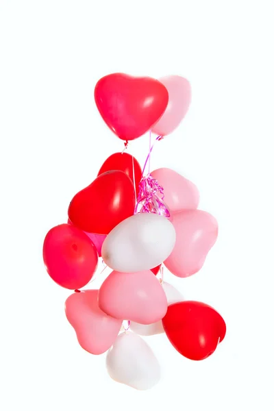 Grupo de balões em forma de coração — Fotografia de Stock
