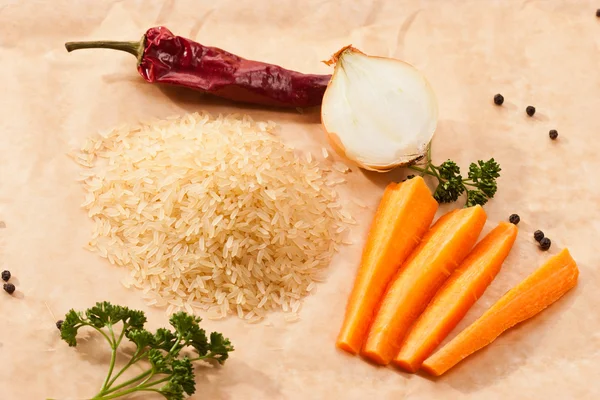 Pirinç ve sebze — Stok fotoğraf