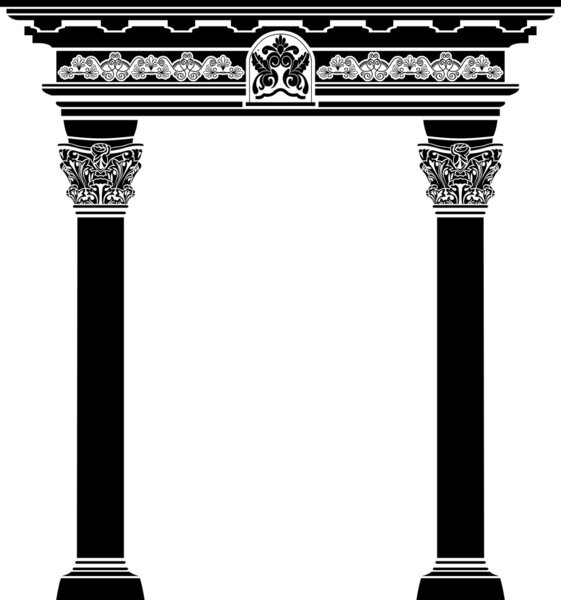 Classic arch with fiigree column and pattern
