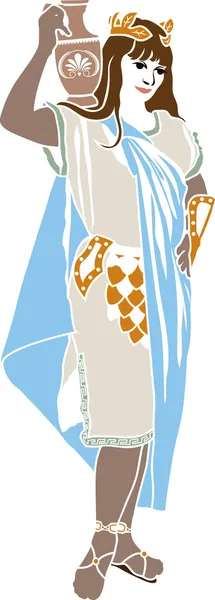 Stencil donna patrizia romana colorata — Vettoriale Stock