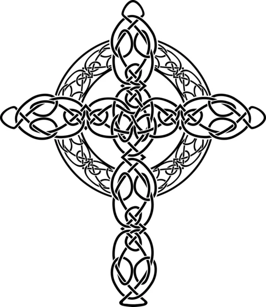 Geknoopte Keltisch kruis stencil — Stockvector