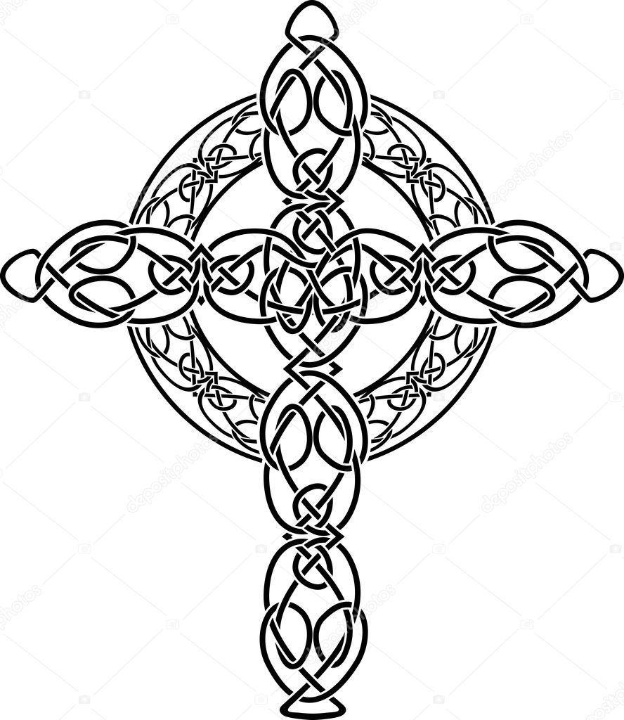 Knotted celtic cross stencil