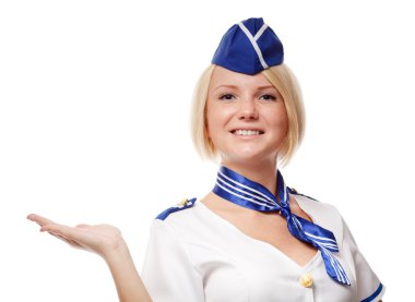 Portrait of beautiful stewardess clipart