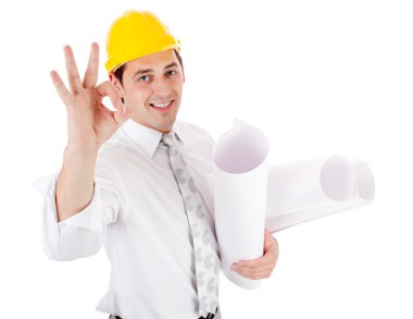 Engineer showing ok sign clipart