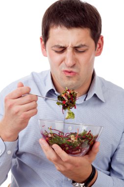 Man and salad clipart