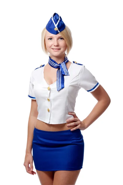 Portret van prachtige stewardess — Stockfoto