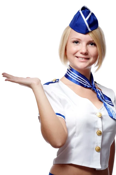 Portrait of beautiful stewardess — Stock Photo, Image