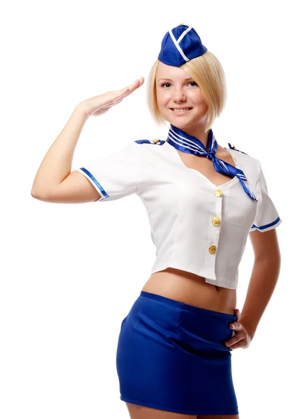 Portré a szép stewardess — Stock Fotó