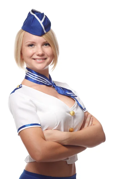Portré a szép stewardess — Stock Fotó