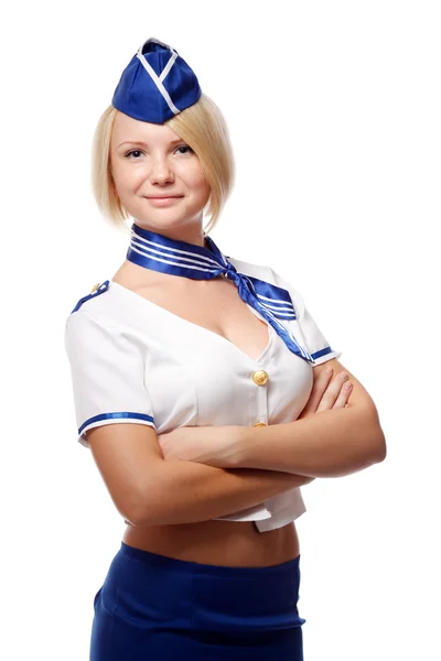 Portrait of beautiful stewardess — Stock Photo, Image