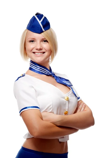 Porträt der schönen Stewardess — Stockfoto