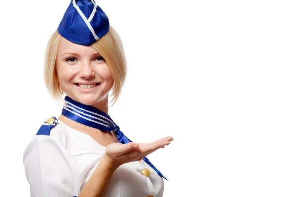 Portret pięknej stewardessa — Zdjęcie stockowe