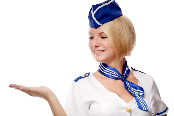 Portret van prachtige stewardess — Stockfoto