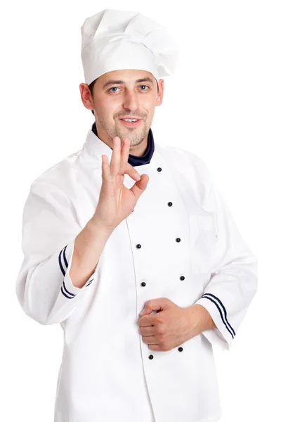 Шеф-кухар дає знак " Гаразд" — стокове фото
