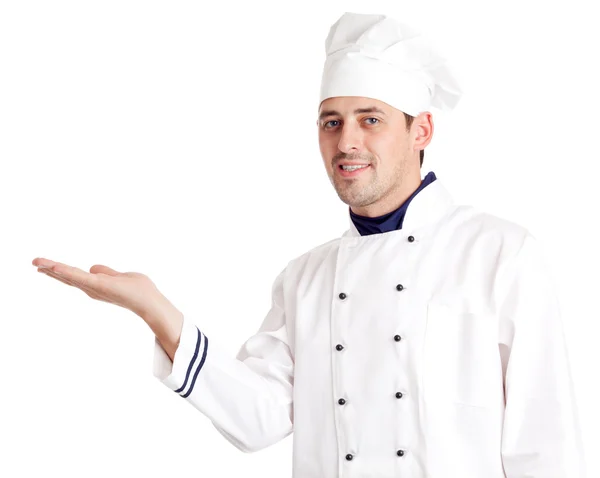 Chef holding something — Stock Photo, Image