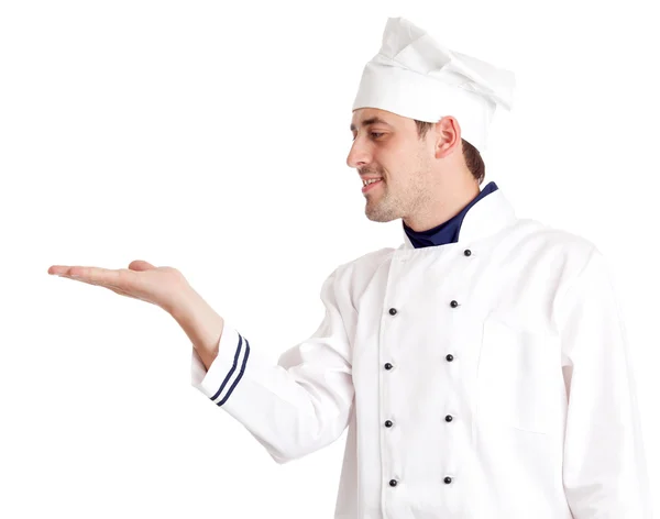 Chef holding something — Stock Photo, Image