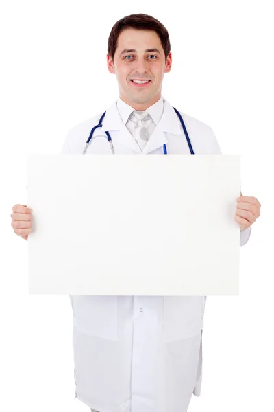 Doctor con pancarta —  Fotos de Stock
