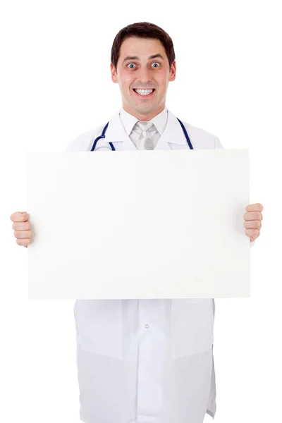 Лікар з плакатами — стокове фото