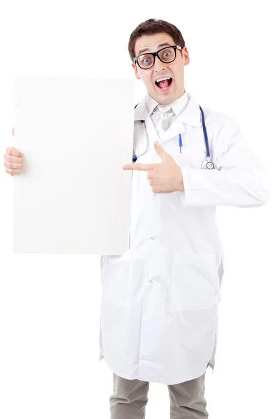 Γιατρός με πλακάτ — Φωτογραφία Αρχείου