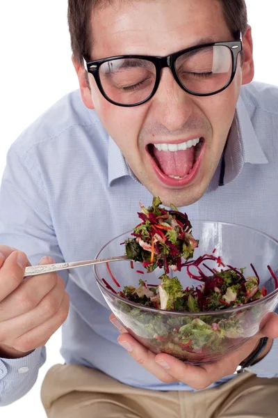 Man en salade — Stockfoto