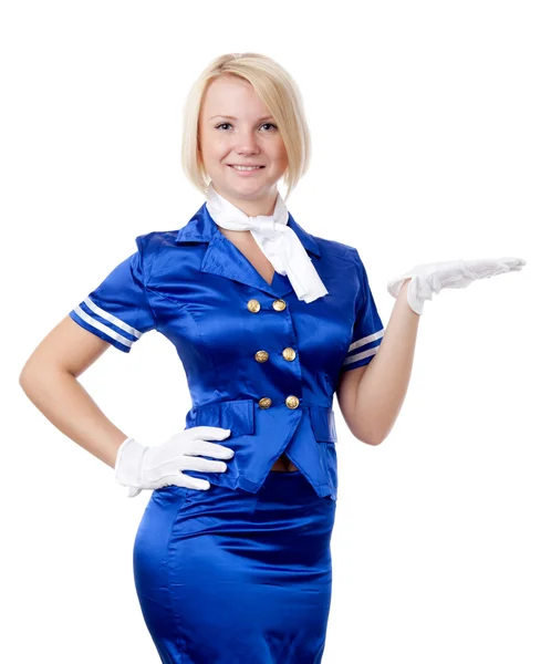 Schöne Stewardess. lizenzfreie Stockbilder