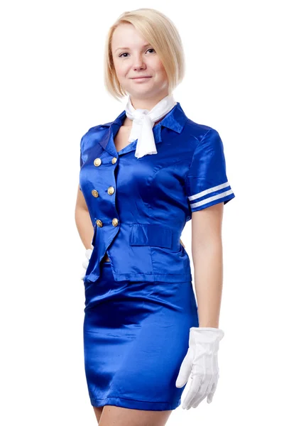 Schöne Stewardess. lizenzfreie Stockfotos