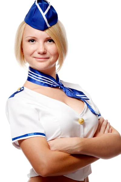 Portrait of beautiful stewardess Royalty Free Stock Photos