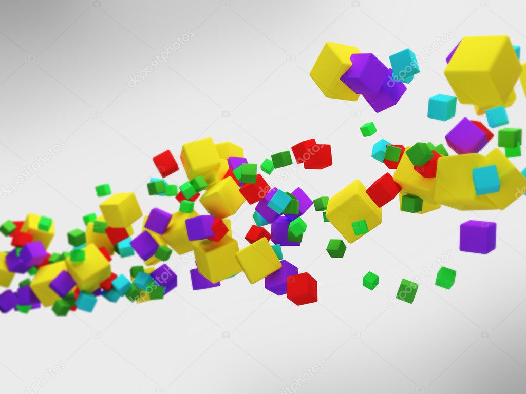 Colorful 3d abstract cubes
