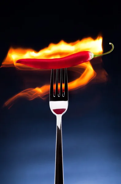 Brennende Chilischoten — Stockfoto