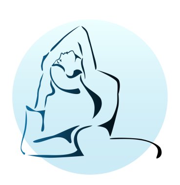 Outline illustration of girl doing yoga exercise clipart