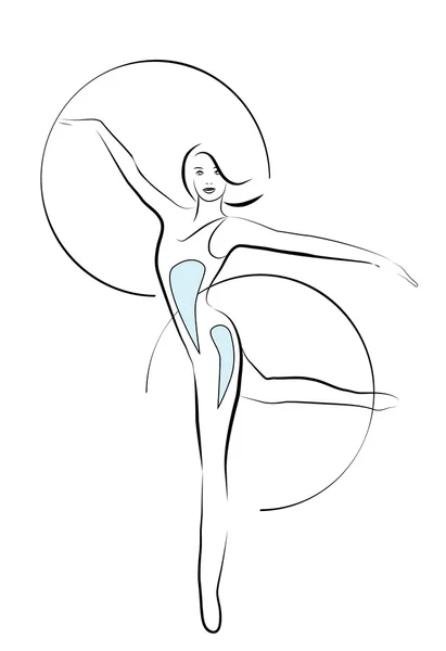 Девушка с гимнастическими обручами — стоковый вектор