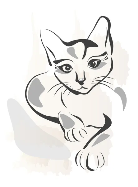 Гранд контур ілюстрація чорного кота — стоковий вектор