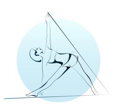 Outline illustration of girl doing yoga exercise clipart