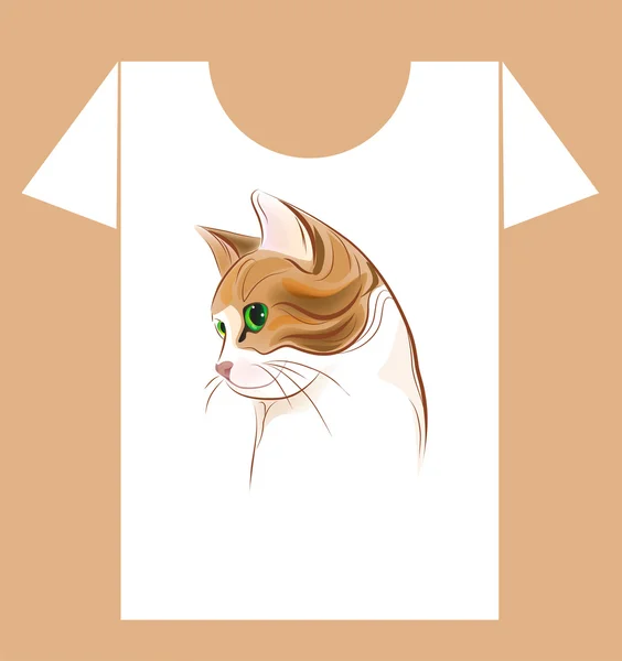 T-Shirt Design mit Ingwer-Katze — Stockvektor