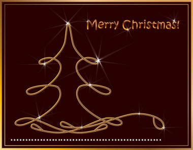 Christmas background with golden fir clipart