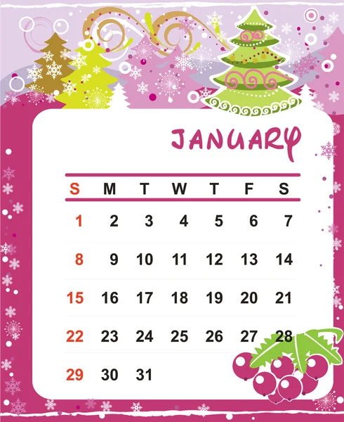 Dekorativ ram för kalender - juli — Stock vektor