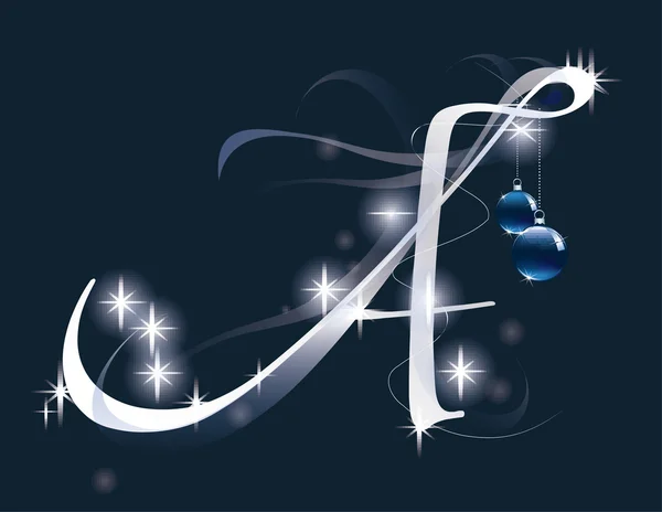 Decorative letter for Christmas design — Stock Vector