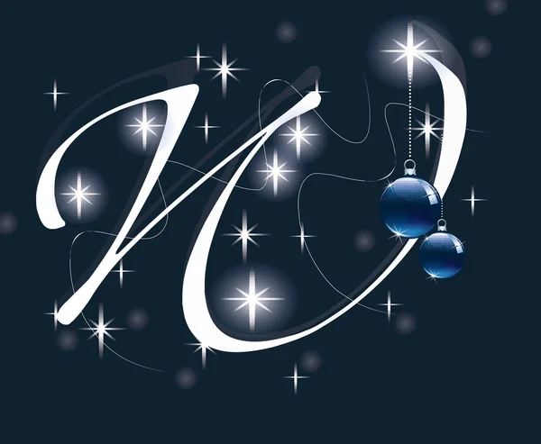Lettre décorative pour la conception de Noël — Image vectorielle