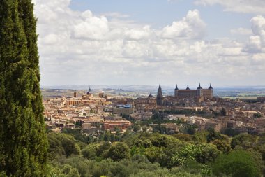 Panorama of ancient city Toledo clipart