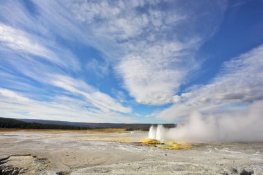 Geysers in Yellowstone Park clipart