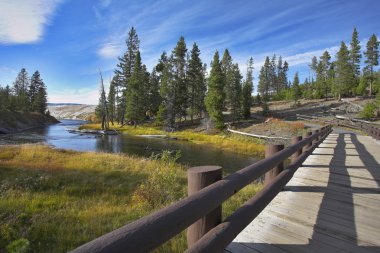 The wooden foot bridge clipart