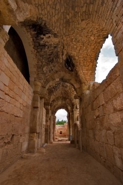 Antique temple nearby Ashkelon in Israel clipart