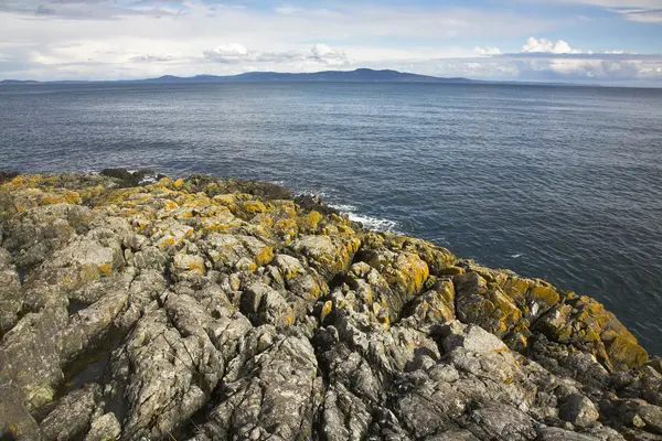 Pintoresca roca cubierta por un musgo — Foto de Stock