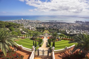 Haifa and Mediterranean sea clipart