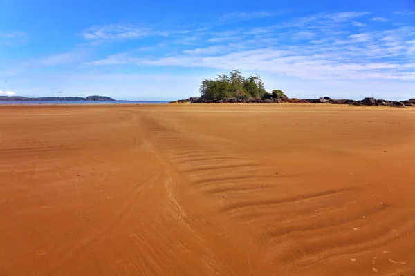Spiaggia arancio di sabbia oceanica a mezzogiorno — Foto Stock
