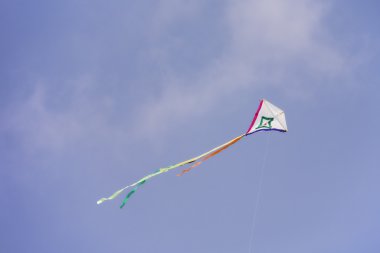 Holiday of kites on sea beach clipart