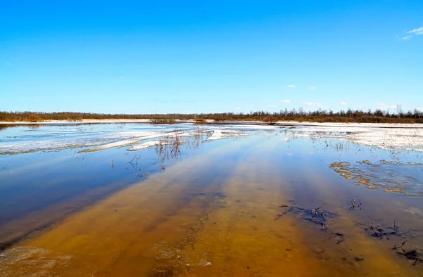 Вождение льда по реке — стоковое фото