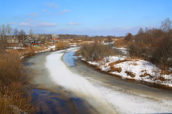 Eis auf dem Fluss — Stockfoto